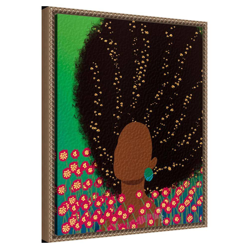 Amanti Art Dreamer with Flowers in Her Hair by Lorintheory Canvas Wall Art Print Framed 16 x 20-in.