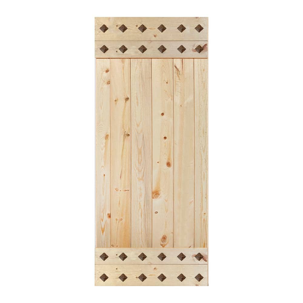 Mid-Century Unfinished Solid Wood 84" Barn Door Slab