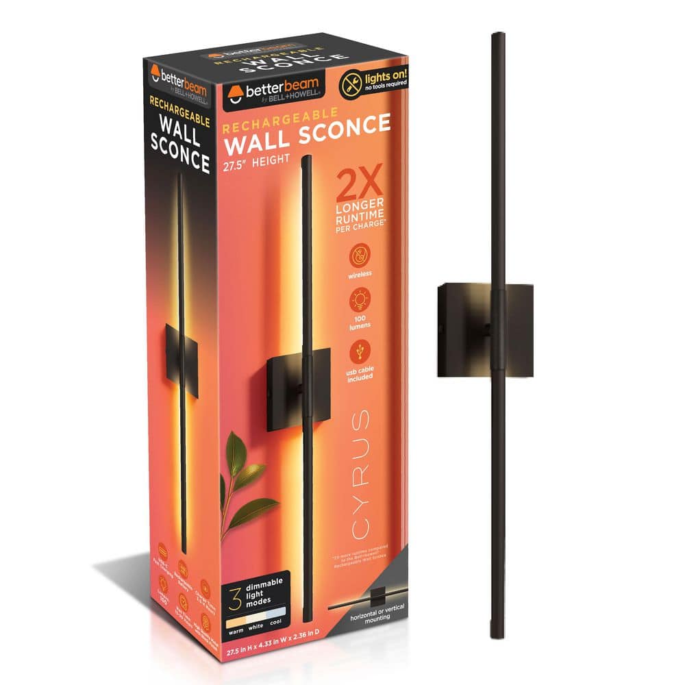 Cyrus 27.5 in. Black LED Wall Sconce price history on PriceWatchPro
