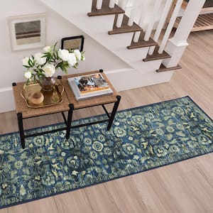 Baikal Navy 2 ft. 6 in. x 8 ft. Oriental Runner Rug