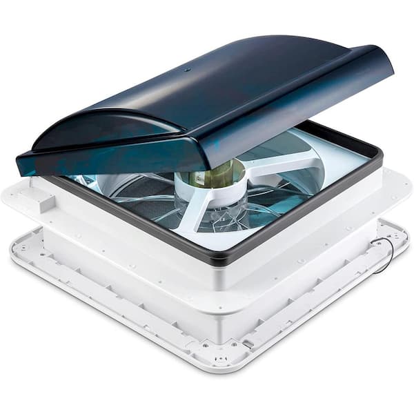 14 in. Manual RV Roof Vent Fan with 6-Speeds and LED Light