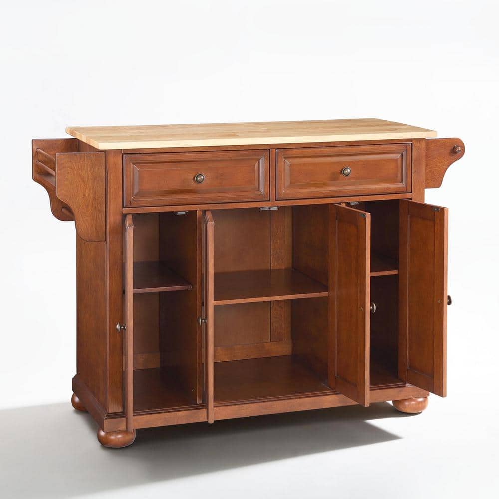 Alexandria Cherry Wood Top Full Size Kitchen Island