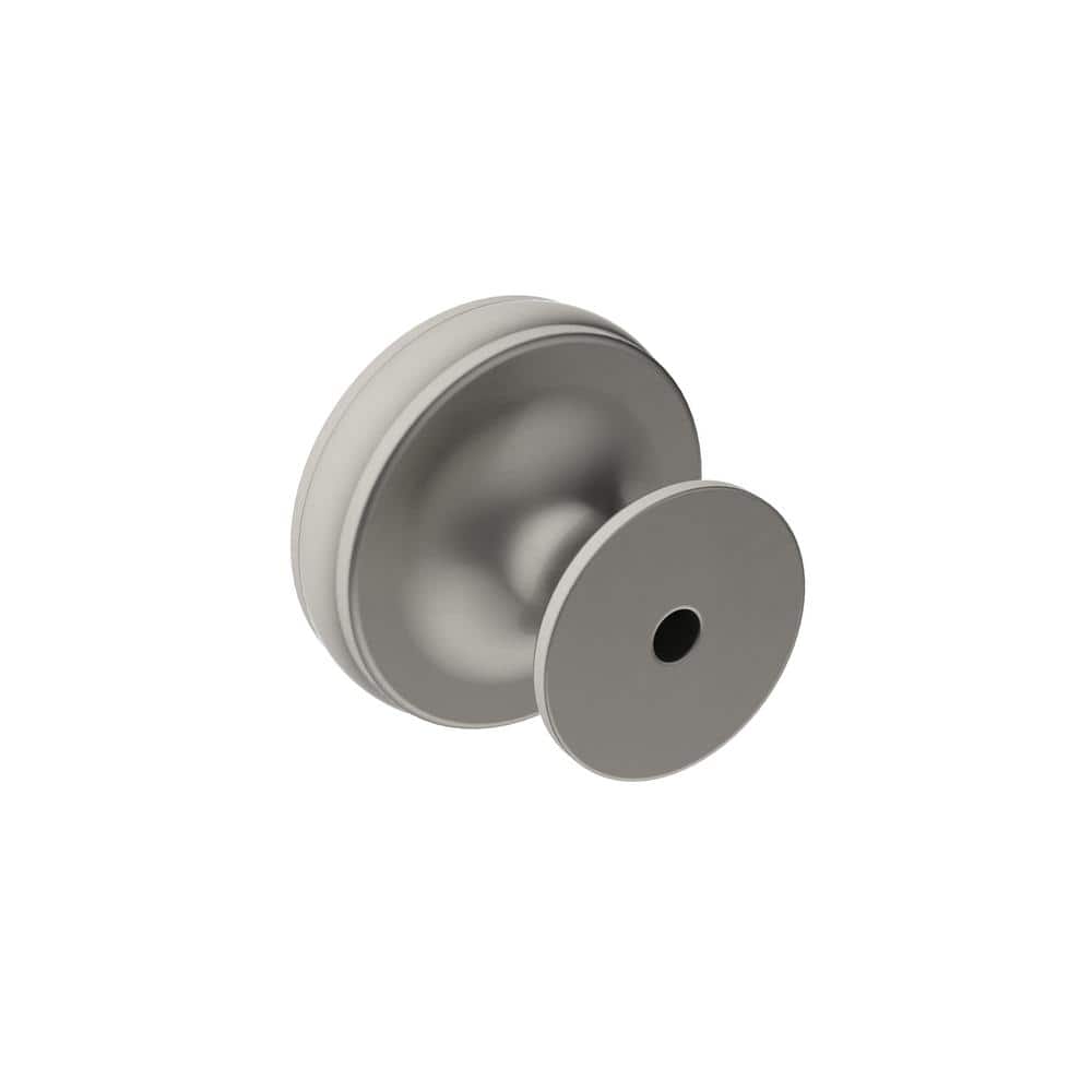 Satin Nickel Round Traditional Cabinet Knob with Mounting Hardware