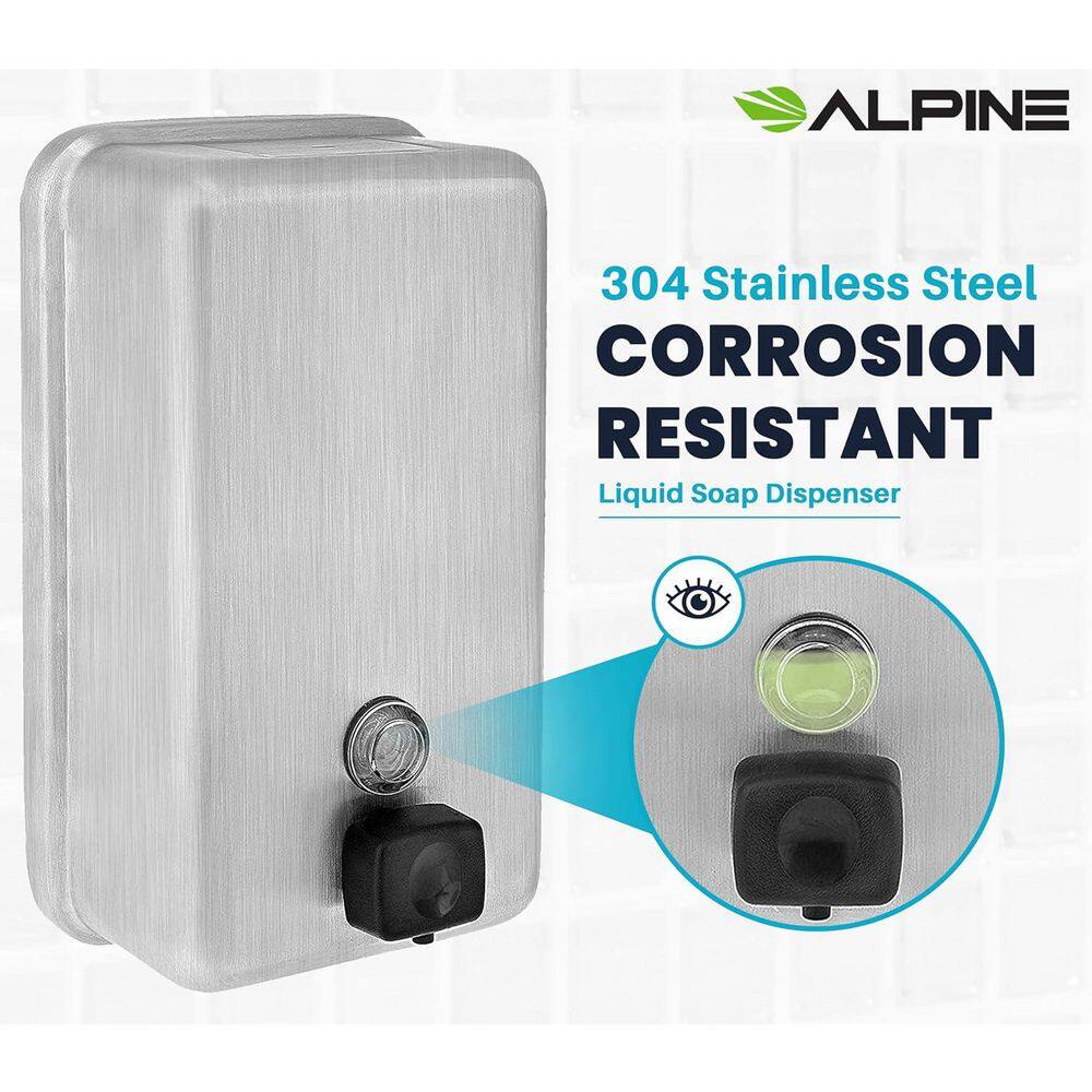 Universal Stainless Steel Wall Mounted Soap Dispenser 1200 mL