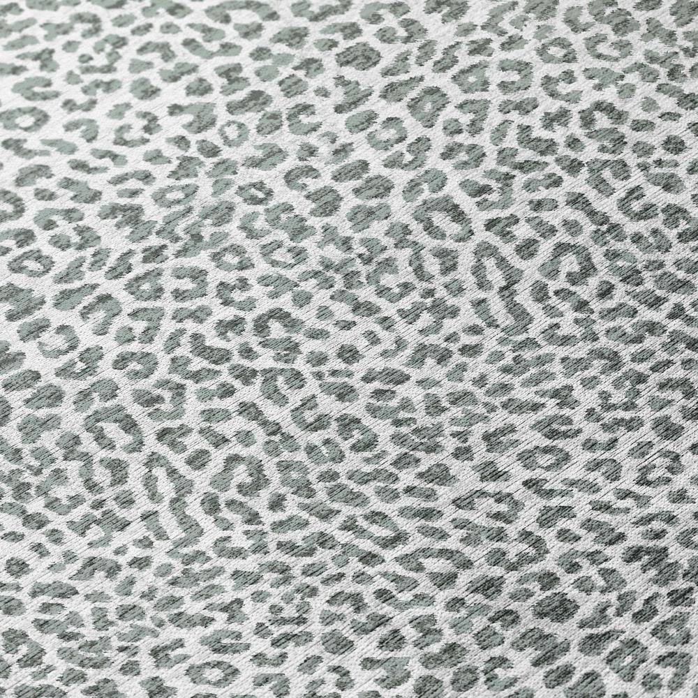Gray Leopard Print Shag 3' x 5' Non-Slip Area Rug