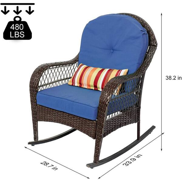 blue outdoor rocking chair cushions