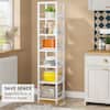 TRIBESIGNS WAY TO ORIGIN Frailey 16 in. Wide White 6 Shelf Corner Bookcase  with Door, Freestanding Corner Shelf Storage Cabinet for Small Space  HD-HYF-NY051 - The Home Depot