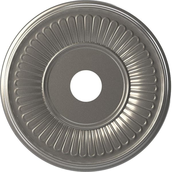 Ekena Millwork 19 in. O.D. x 3-1/2 in. I.D. x 1 in. P Berkshire Thermoformed PVC Ceiling Medallion in Aged Dark Steel