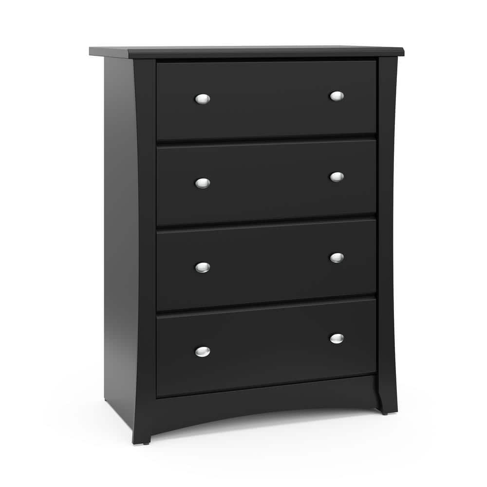 Storkcraft Crescent 4-Drawer Black Dresser 39.76 in. H x 29.72 in. W x 16.73 in. D -  03664-30B