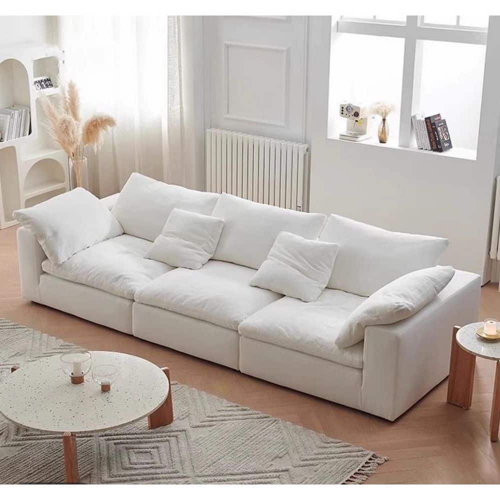 120.45. Square Arm Linen 3-Piece Rectangular Couch Modular Free Combination Modular Sectional Sofa with Deep Seat price history on PriceWatchPro