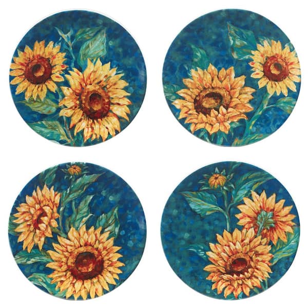 Certified International Multicolor Sunflowers Earthenware Dinner Plates (Set of 4)