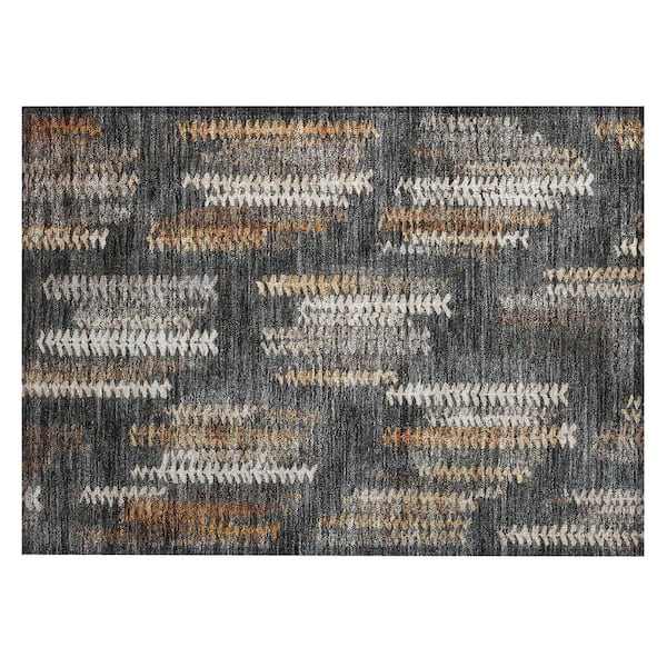 Chantille Machine Washable Indoor/Outdoor Abstract ACN2892 Charcoal 3 ft. x 4 ft. Area Rug