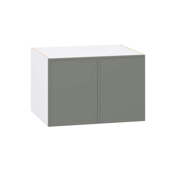 Fairview Moss Green Slim Shaker Assembled Wall Bridge Kitchen Cabinet (30 in. W x 20 in. H x 24 in. D)
