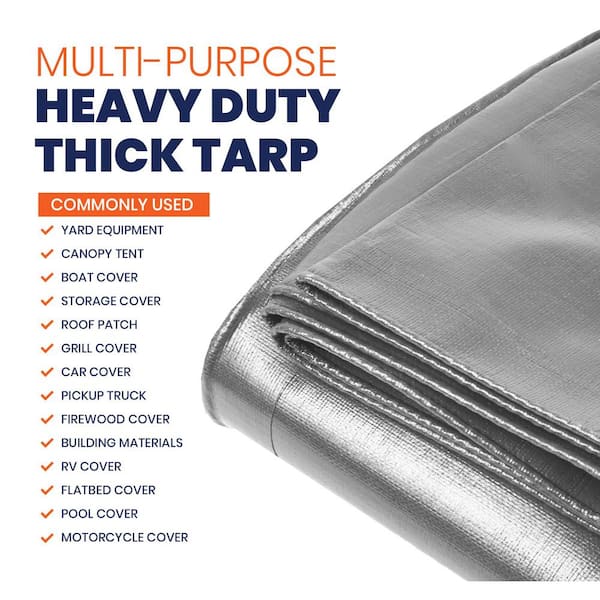 TARPCO SAFETY 30 ft. x 40 ft. Silver/Black 14 Mil Heavy Duty