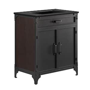 Steamforge 30 in. W x 18 in. D x 39.5 in. H Bath Vanity Cabinet without Top in Black Black