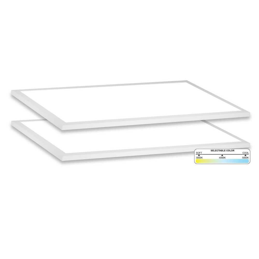 NuWatt 1 ft. x 4 ft. LED Thin Flush Surface Mount Panel W/Built in ...