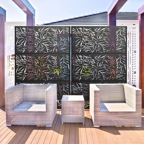 48 X 72 Multi Color Wood Canvas Bamboo Leaf Screen 48 X 72 Multi Color Wood Canvas Bamboo Leaf Screen