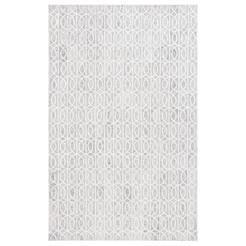 Natural Ivory Tufted Rectangular Wool Area Rug 6' x 9'