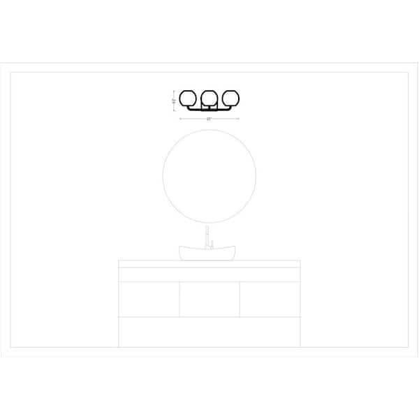 Generation Lighting - Rory Large 25 in. 3-Light Chrome Bathroom Vanity Light with Opal Glass Shades