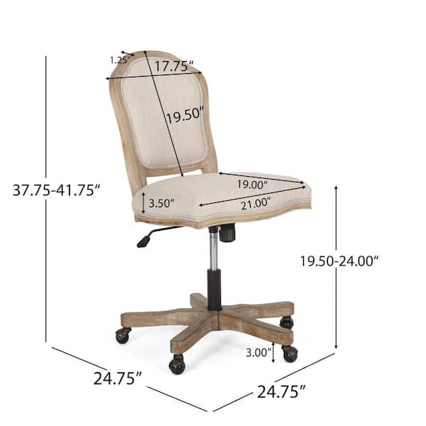 Tilton Beige and Natural Upholstered Swivel Office Chair