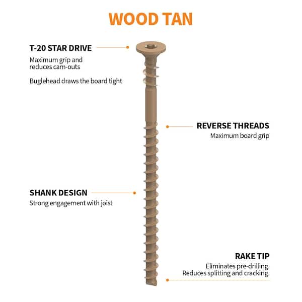 #10 x 3 in. Tan Star Bugle-Head Drive Collated Deck Screw (1000-Count)