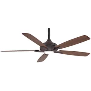 Dyno XL 60 in. Integrated LED Indoor Oil Rubbed Bronze Smart Ceiling Fan with Light Kit with Hand Held Remote Control