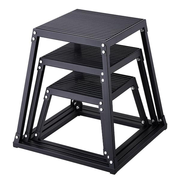 12 in. x 18 in. x 24 in. Plyometric Jump Plyo Box, Jumping Agility Box for Home Gym Training, Conditioning Strength