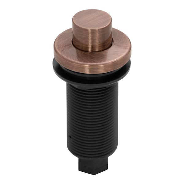 Akicon Garbage Disposal Air Switch with Air Hose - Solid Brass Button, Antique Copper Air Switch with Long Button - AK79003