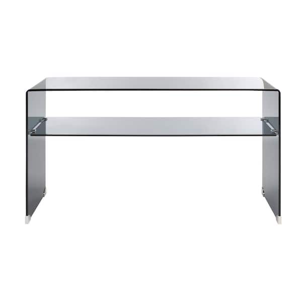 SAFAVIEH Dash 29.5 in. Clear/Gray Rectangle Glass Console Table