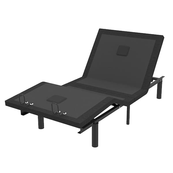 Black, Twin XL, Adjustable Bed Frame with Voice Control, Dual Massage, USB Port, Under-Bed Light, Zero-Gravity Mode