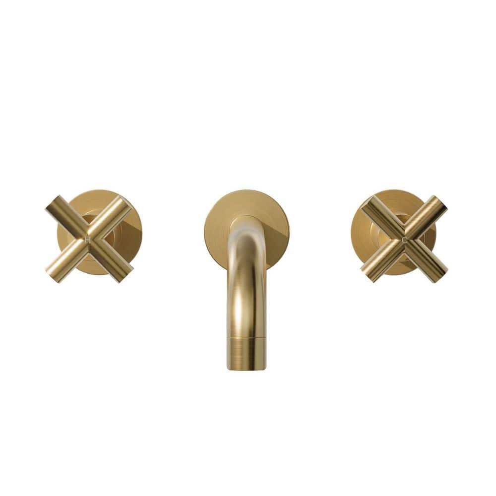 Ivy Brushed Gold Brass Wall Mount Bathroom Faucet