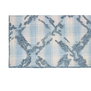 B1774 Blue 5 ft. x 8 ft. Hand Tufted Looped High and Low Wool Area Rug