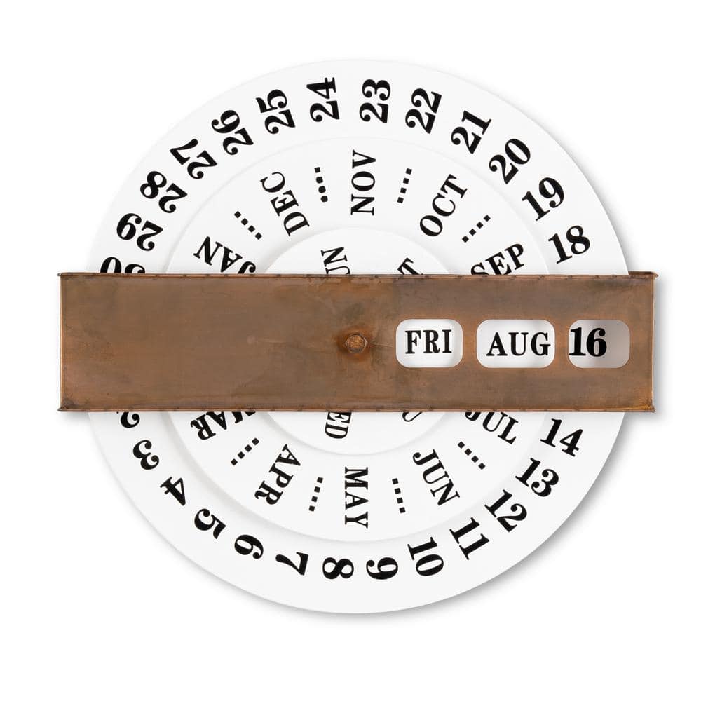 Gg Collection 15.75-In D White Embossed Metal Perpetual Calendar 95240Ec -  The Home Depot