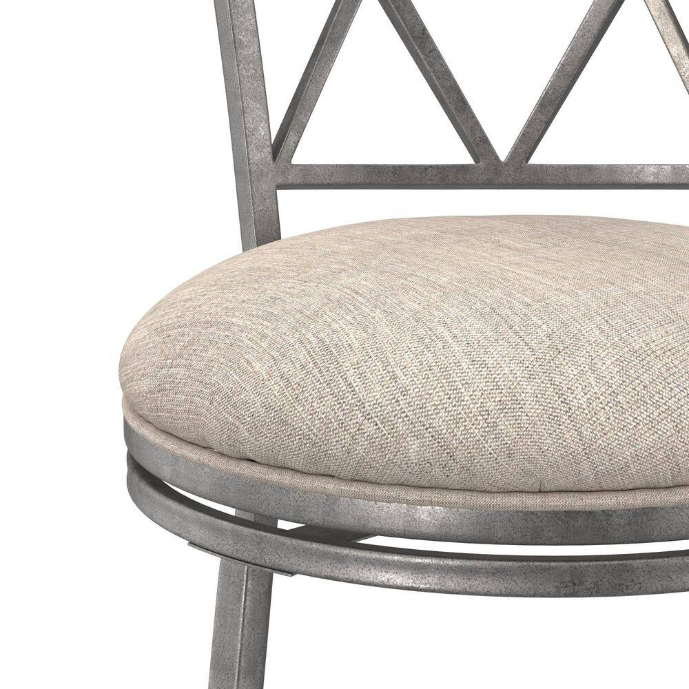 Aged Pewter Swivel Counter Stool with Sunbrella Fabric