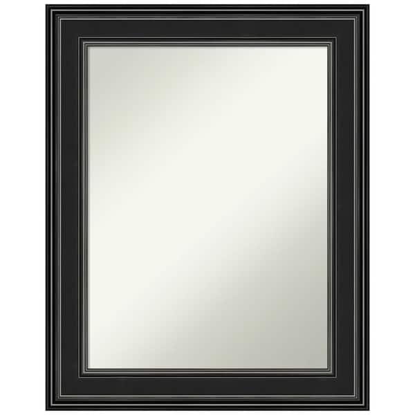 Amanti Art Ridge Black 23.5 in. H x 29.5 in. W Framed Non-Beveled Wall Mirror in Black