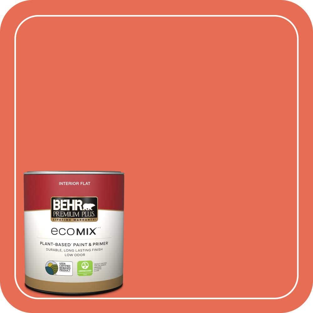 1 qt. #190B-6 Wet Coral Flat EcoMix Plant-Based Interior Paint & Primer product image for price tracking