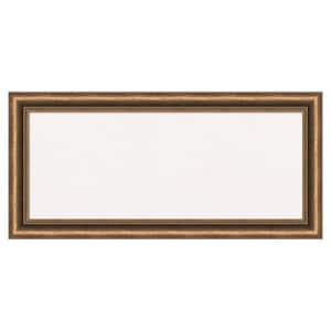 Manhattan Bronze Narrow White Corkboard 34 in. x 16 in. Bulletin Board Memo Board