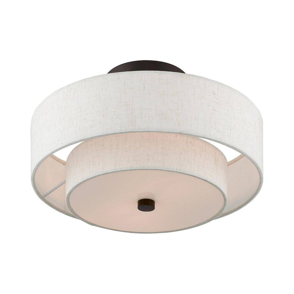 Claremont Transitional 2-Light Indoor/Outdoor Ceiling Mount in English Bronze