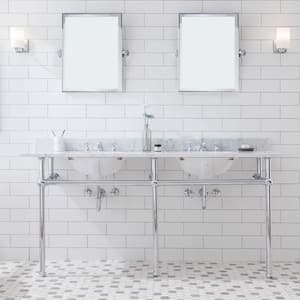 Embassy 72 in. Brass Washstand Legs and Connectors in Chrome with P-Trap