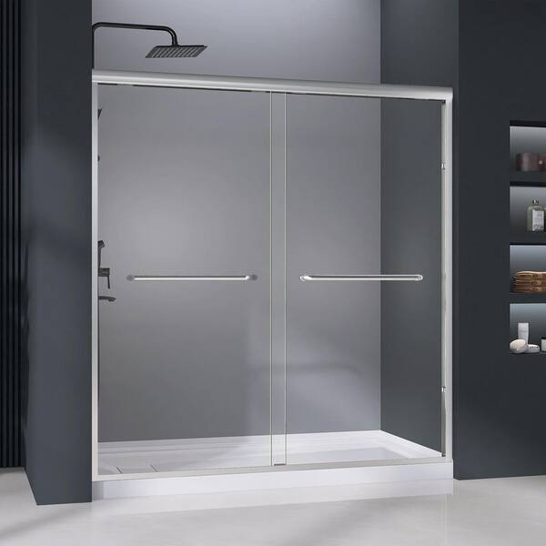 Zeafive 62 to 66 in. W x 72 in. H Double Sliding Shower Door in