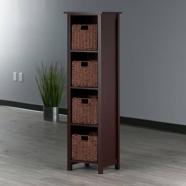 30 3 Tier Milan Storage Shelf or Bookshelf Long Walnut - Winsome