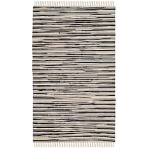 Rag Rug Black/Multi Doormat 3 ft. x 5 ft. Fleck Striped Area Rug