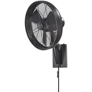 Anywhere 15 in. Indoor/Outdoor Matte Black Wall Mount Fan