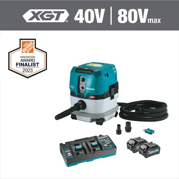 Makita 40V max XGT Brushless Cordless 2.1 Gallon HEPA Filter Dry Dust Extractor Kit, with AWS (4