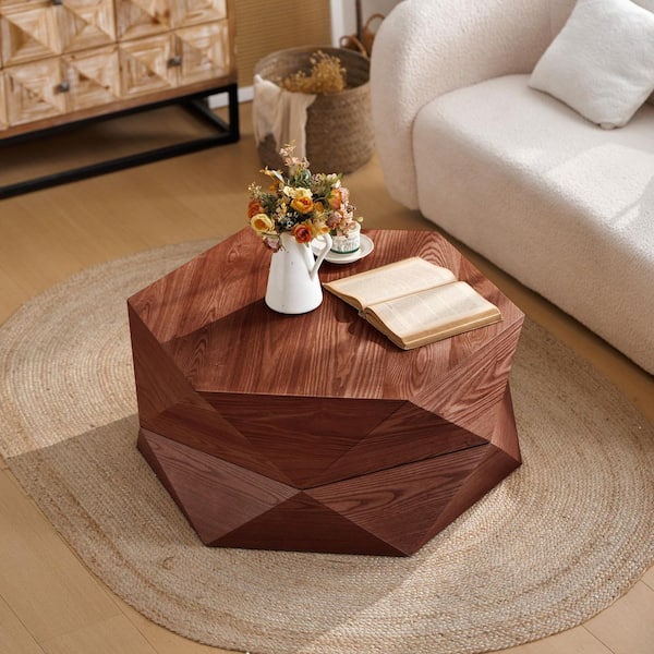 Noble House Stacey 36.61 in. Reddish Brown Specialty Wood Coffee