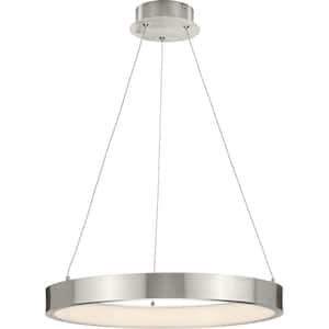 Inverse Collection 27-Watt Integrated LED Brushed Nickel Modern Integrated LED Pendant with Shade