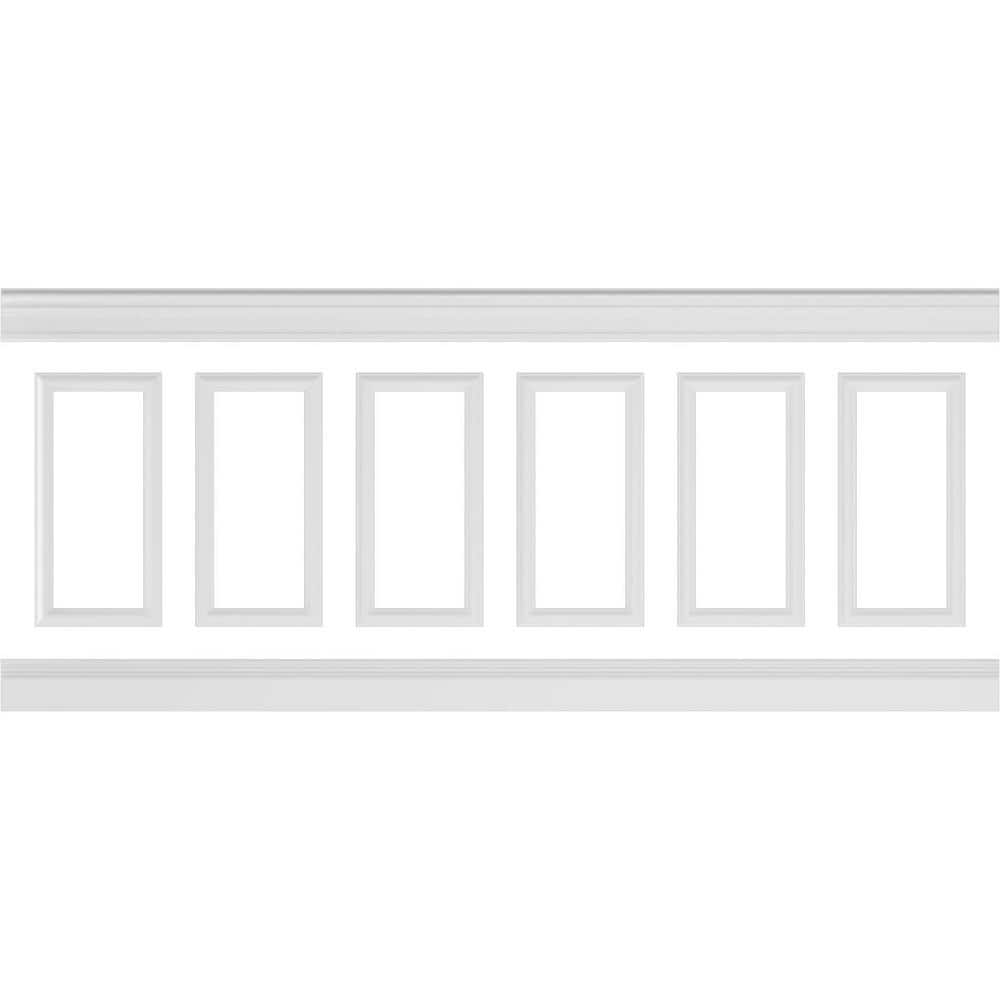 94 1/2 in. (Adjustable 40 in. to 44 in.) 26 sq. ft. Polyurethane Ashford Square Panel Wainscot Kit Primed price history on PriceWatchPro
