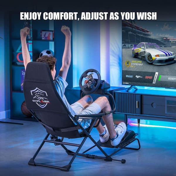 ComHoma Sim Racing Cockpit Foldable and Adjustable Supports Black