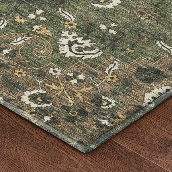 Mayfield Premium Machine Washable Abstract AMF2463 Brown 9 ft. x 12 ft. Area Rug