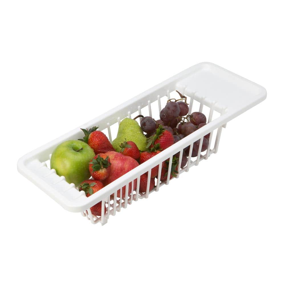 White Plastic Over-the-Sink Dish Drying Rack